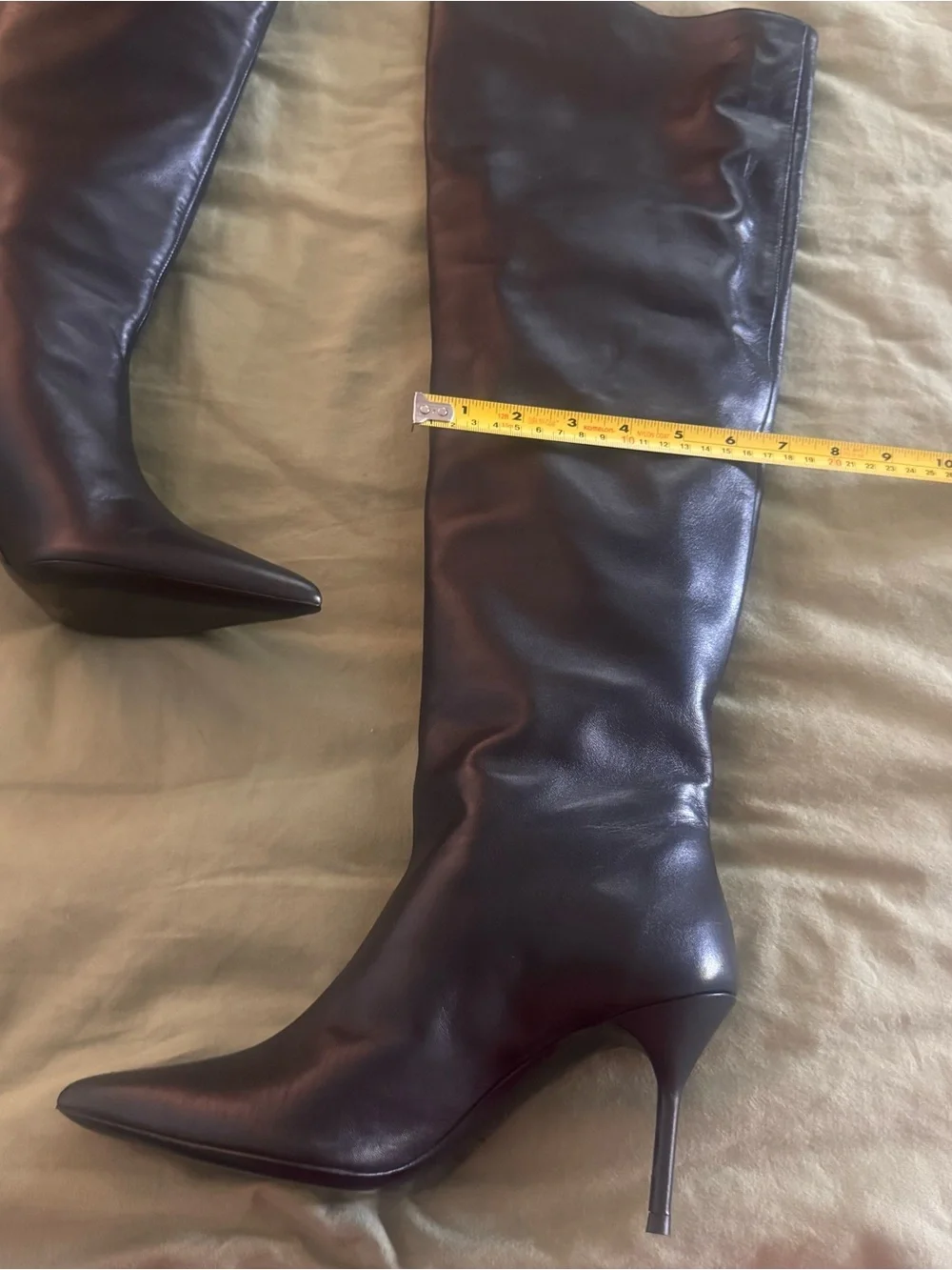 New STAUD Sebastian Black Leather Over The Knee Boots $895 Size EU 39 US 9